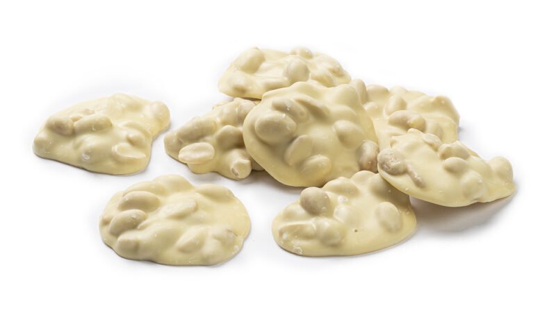 Chocolade Pinda rotsen, witte chocolade